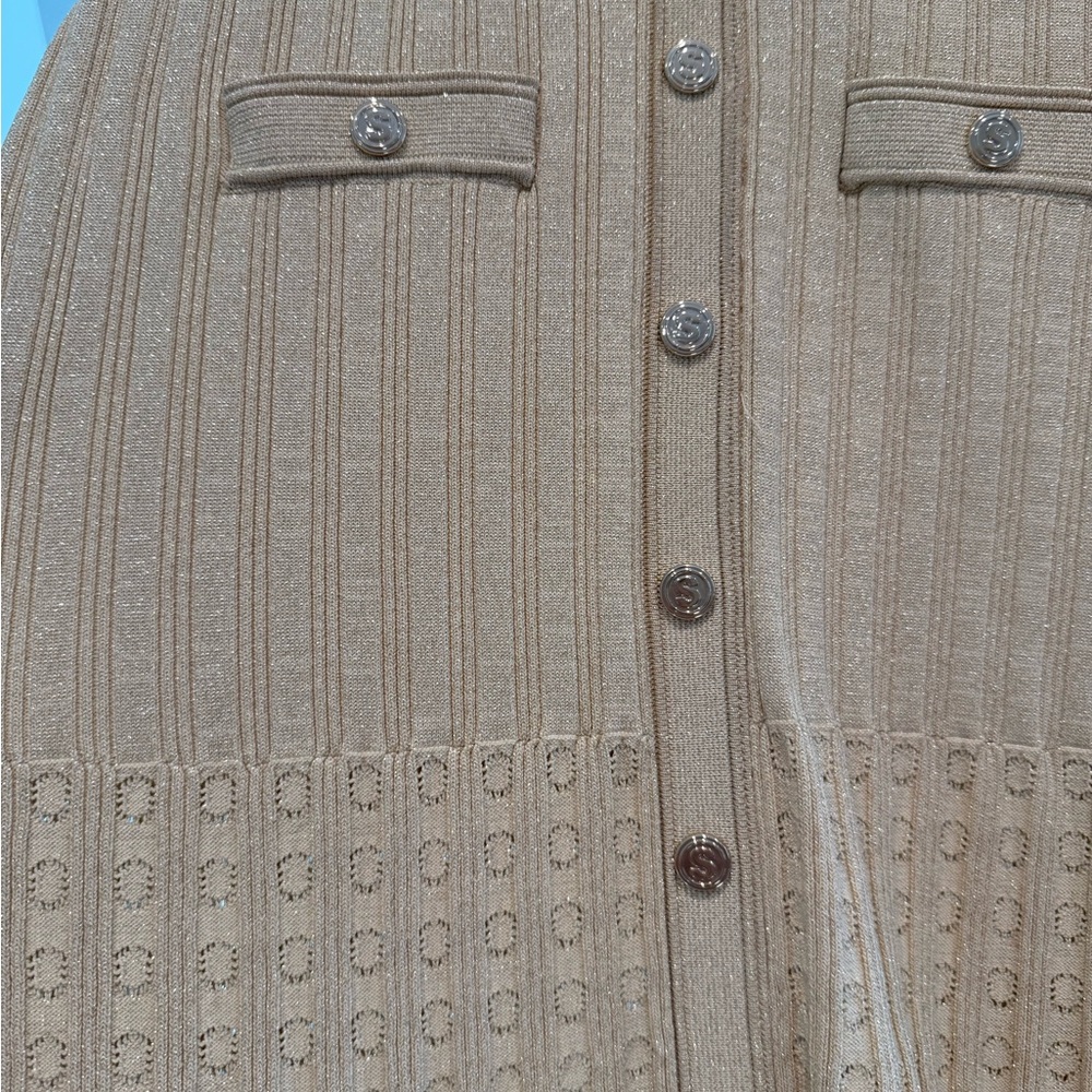 Sandro Beige Button-Down knit dress - Picture 3 of 7